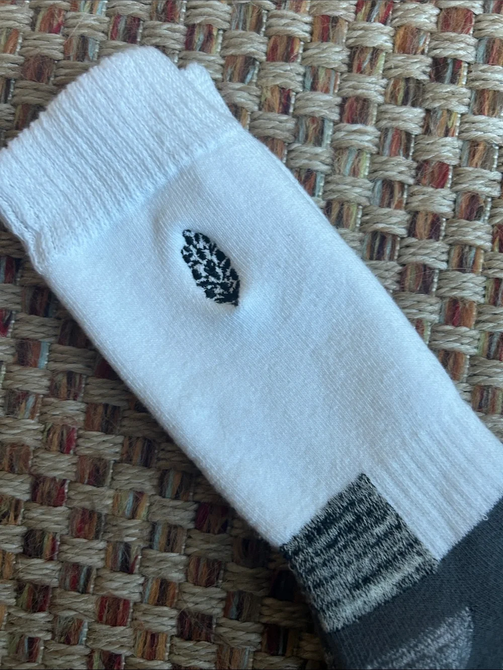 Free People White Crew Socks with Gray Accents